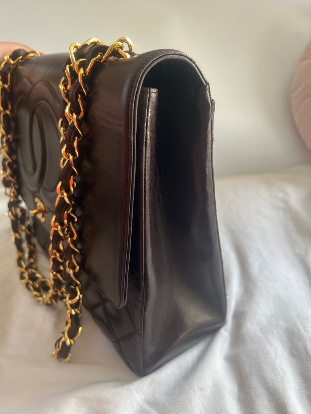 Chanel Vintage Timeless Cc Large Chocolate Brown 24K Gold Plated Hardware - Picture 6 of 12